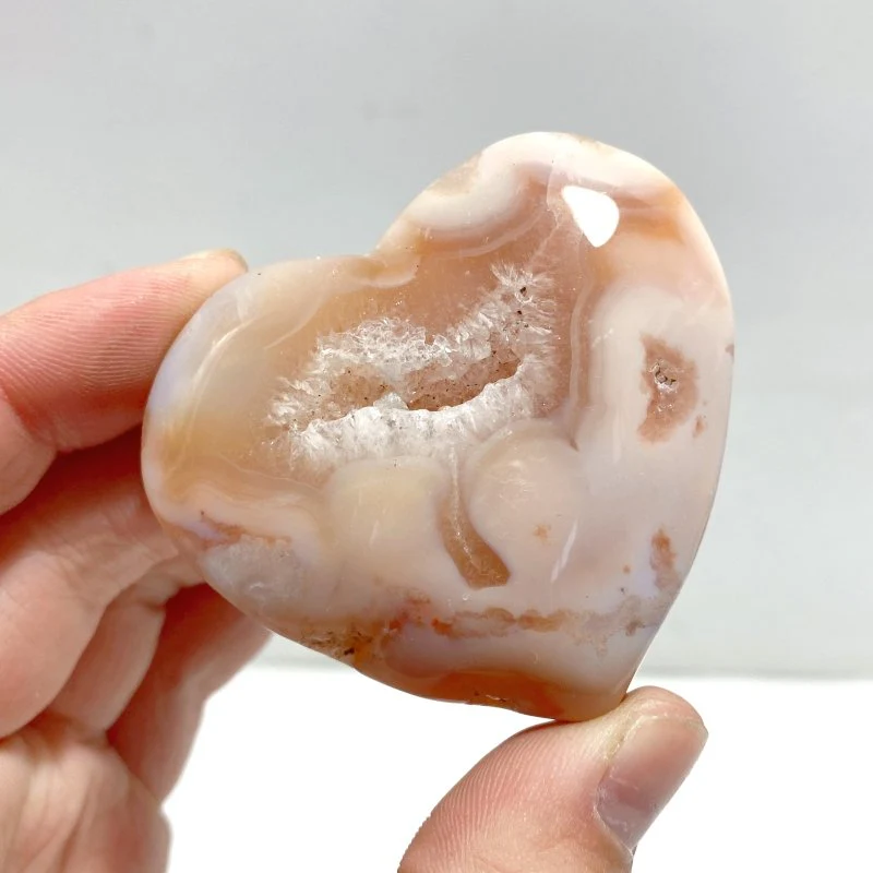 31 Pieces Geode Sakura Flower Agate Heart - Image 2