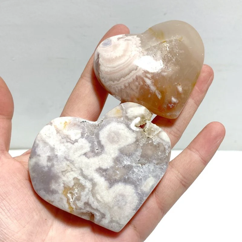31 Pieces Geode Sakura Flower Agate Heart - Image 5