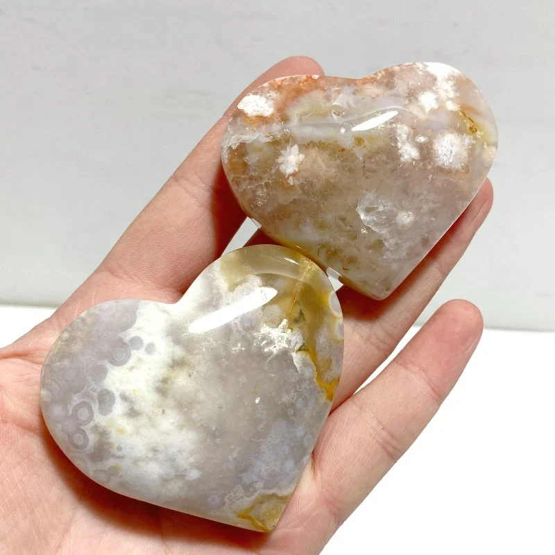 31 Pieces Geode Sakura Flower Agate Heart - Image 6
