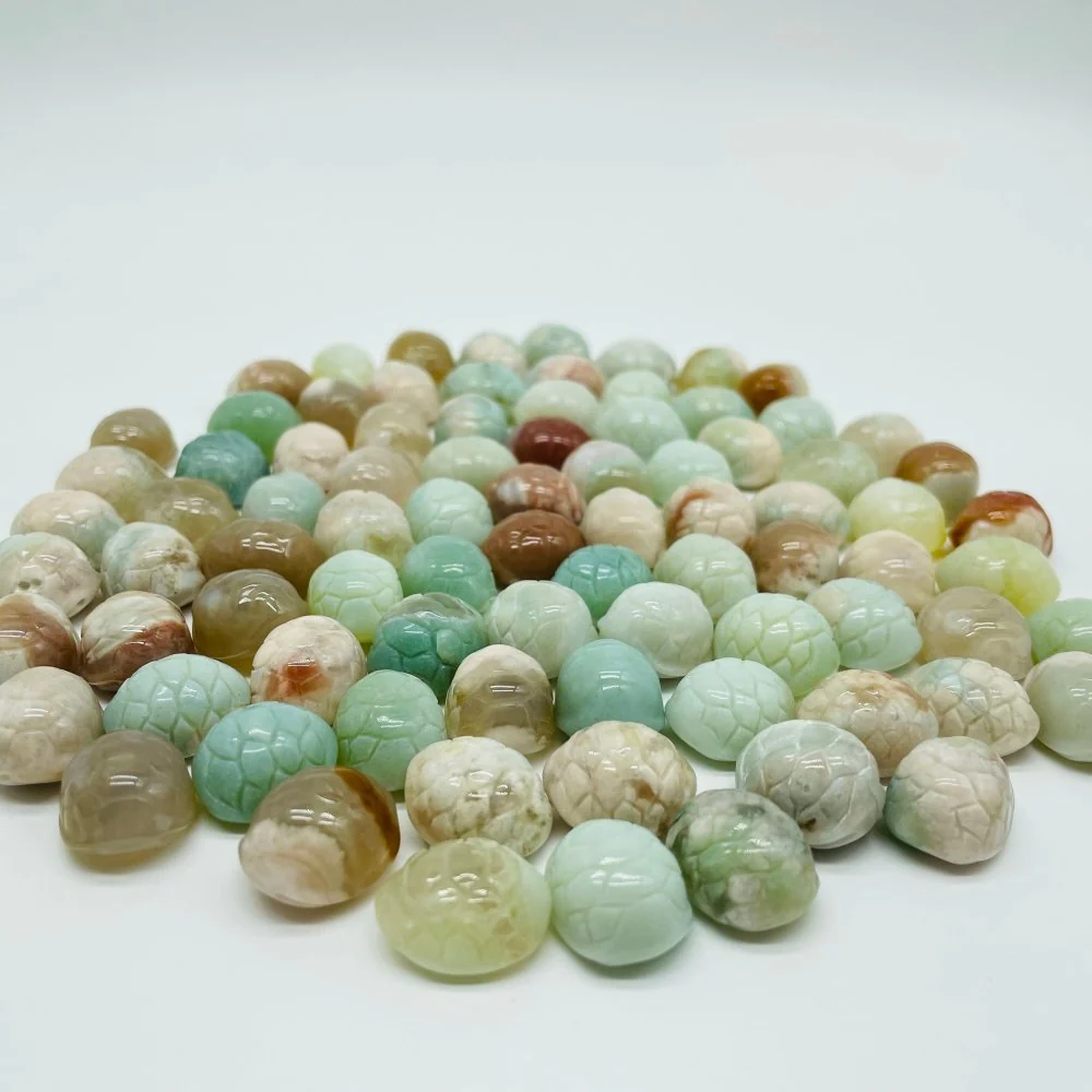 85 Pieces Sakura Agate Turtle Shell Carving - Image 3