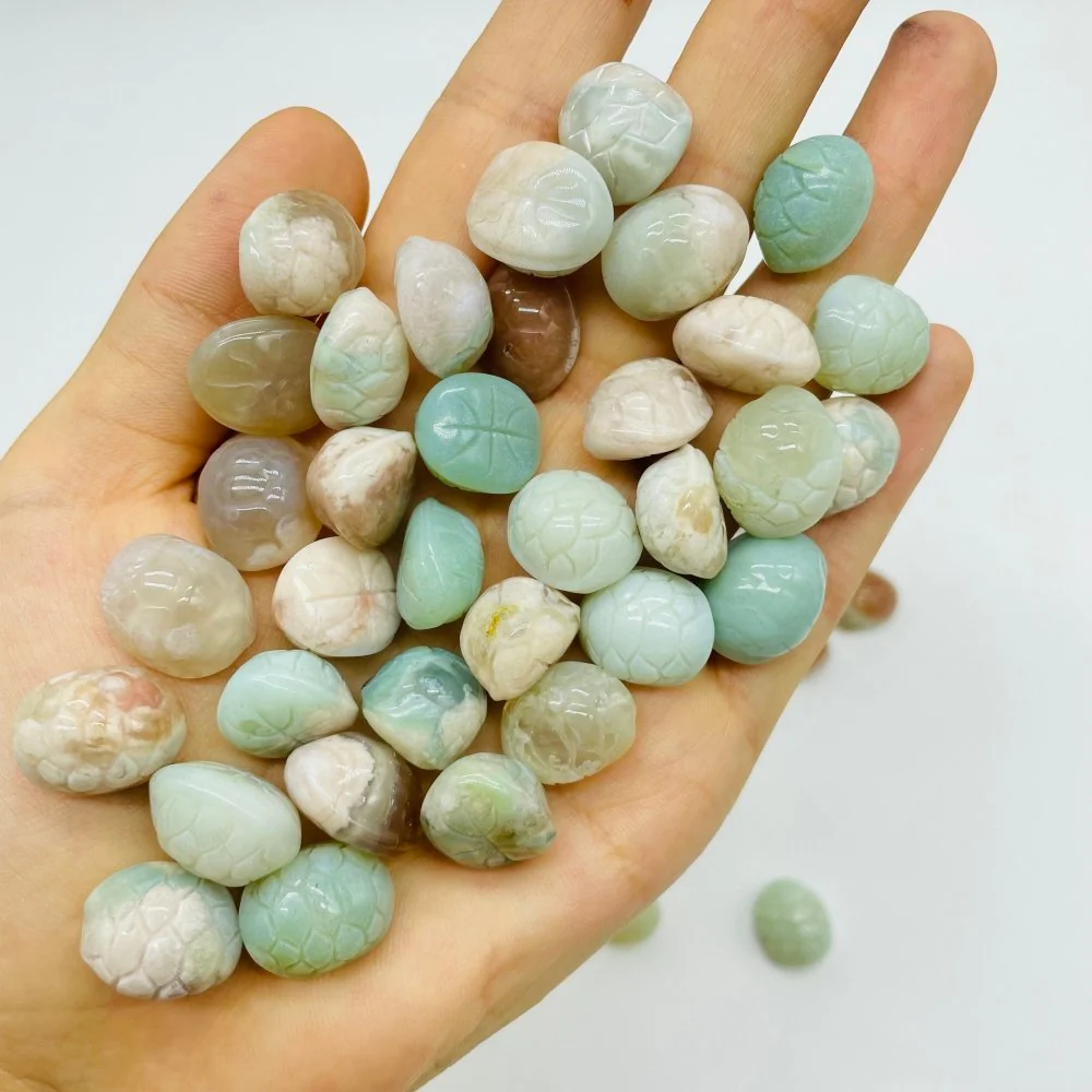 85 Pieces Sakura Agate Turtle Shell Carving - Image 5