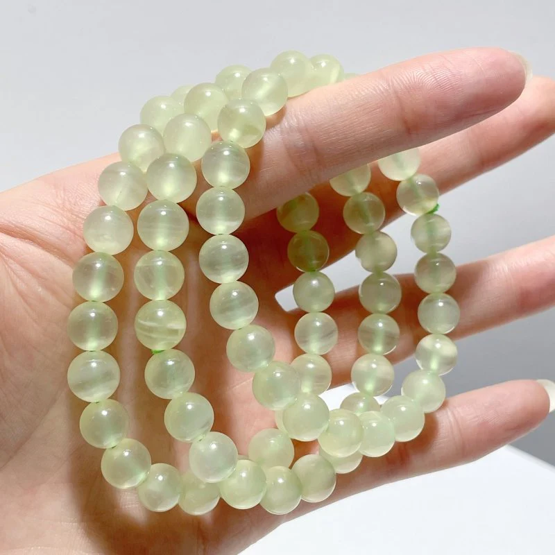 8mm Clear Afghanistan Jade Bracelets Wholesale - Image 4