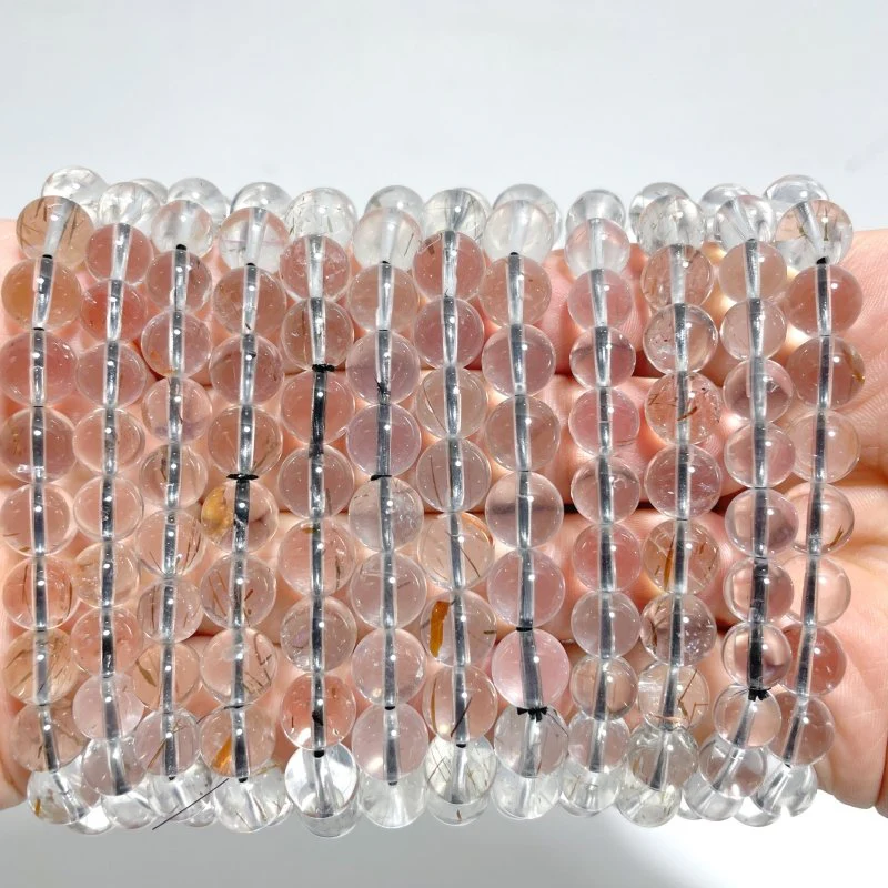 12 Pieces 8mm Rutile Quartz Bracelet Closeout