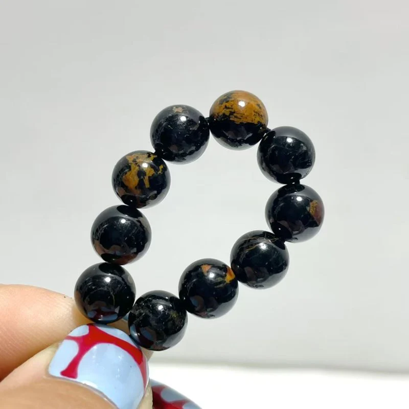 8mm Black Tourmaline Mixed Yellow Impurity Bracelets Wholesale - Image 5