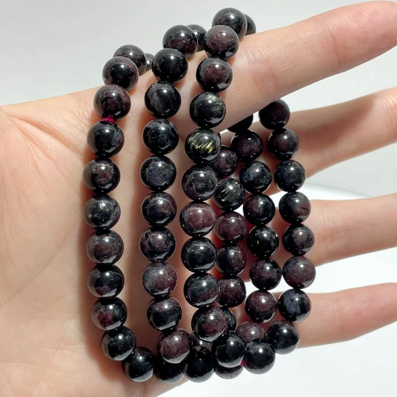 8mm Garnet Mixed Astrophyllite Bracelets Wholesale