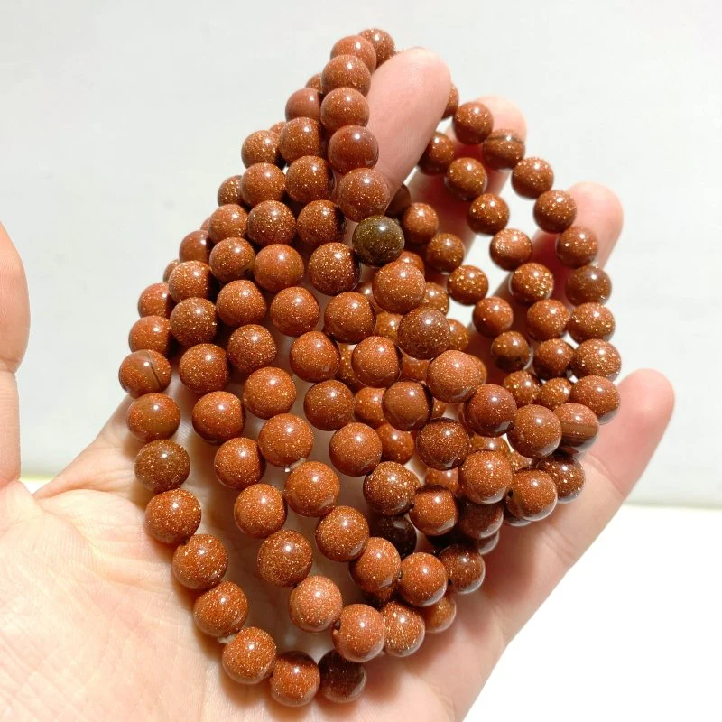 8mm Gold Sandstone Bracelets Wholesale - Image 2