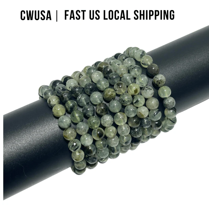 Local Stock - 8MM Green Prehnite Mixed Green Tourmaline Bracelet Wholesale