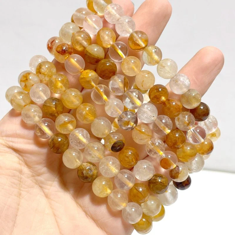 8mm Hematoid Quartz Golden Fire Quartz Bracelets Wholesale