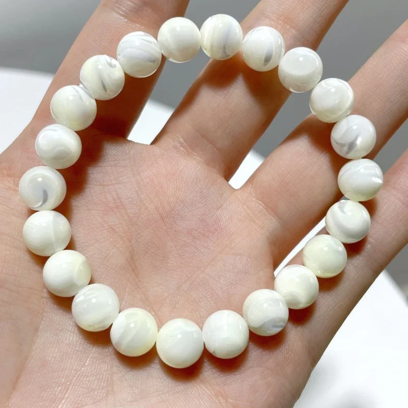3 Colors Mother of Pearl Mop Shell Round Shells Bracelet Wholesale - Image 3