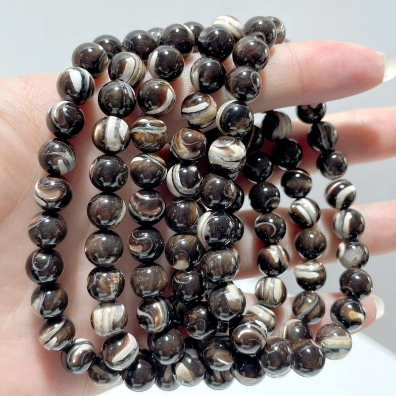 3 Colors Mother of Pearl Mop Shell Round Shells Bracelet Wholesale - Image 4