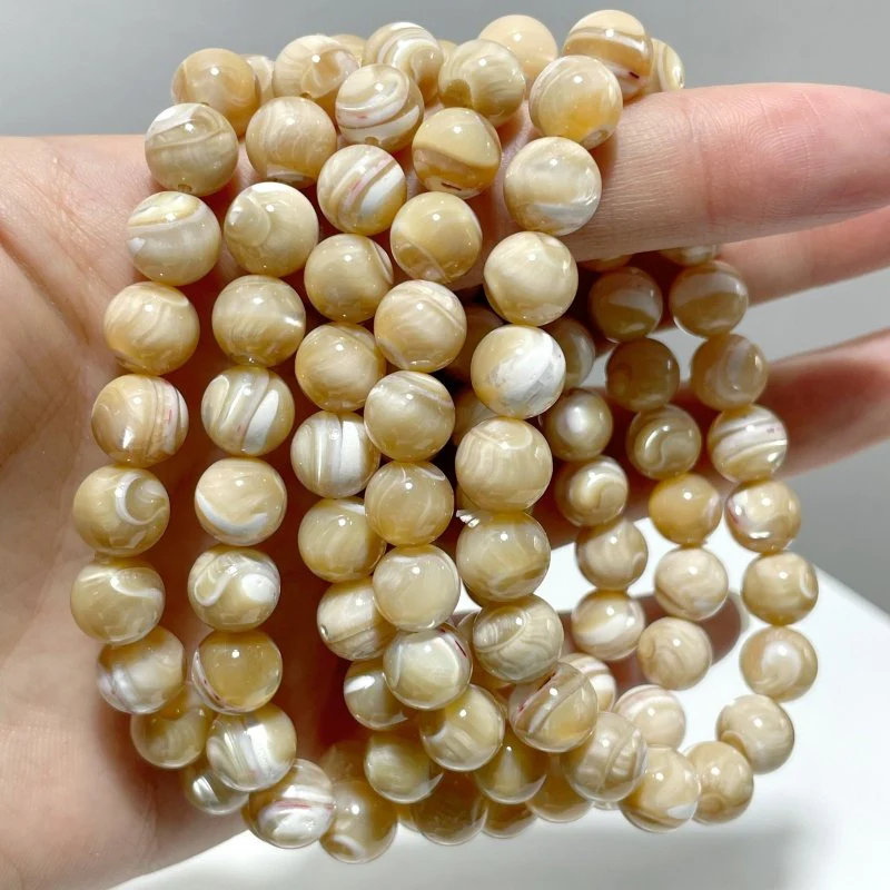 3 Colors Mother of Pearl Mop Shell Round Shells Bracelet Wholesale - Image 7