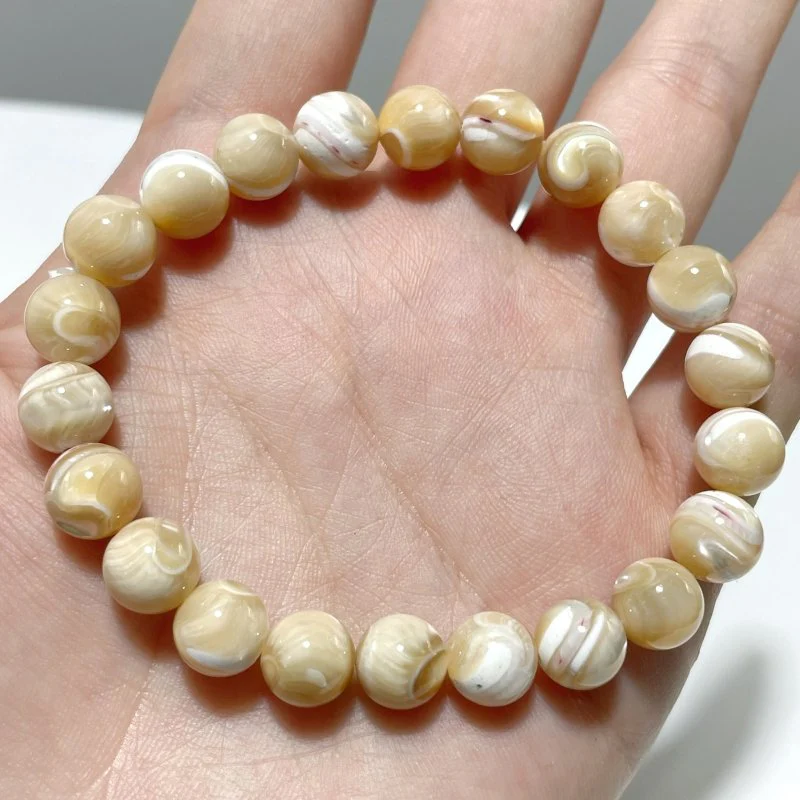 3 Colors Mother of Pearl Mop Shell Round Shells Bracelet Wholesale - Image 8