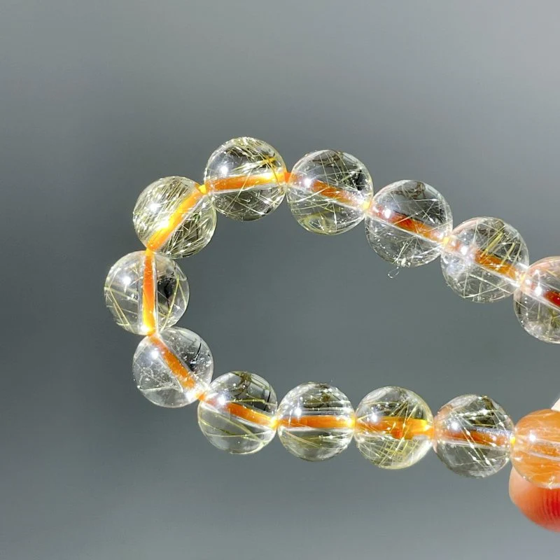 10 Pieces 8mm Rutile Quartz Beads 3-Loop Bracelet/Necklace For DIY - Image 5