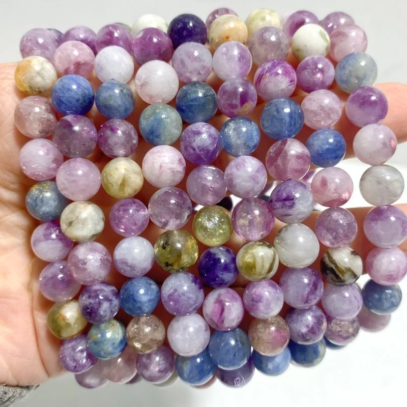17 Pieces 8mm Colorful Spark Mica Mixed Color Bracelets - Image 3