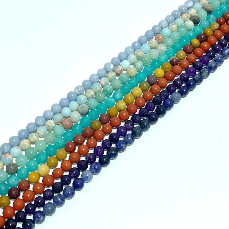 8mm Stripe Beads Bracelets Wholesale Amethyst Caribbean Calcite Sodalite - Image 2