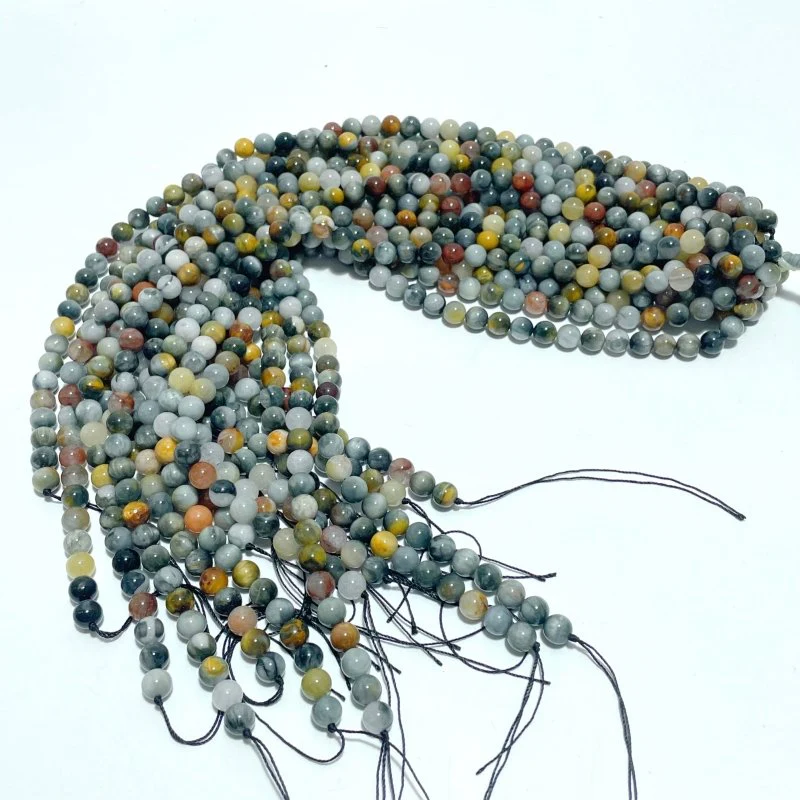8mm Stripe Beads Bracelets Wholesale Clear Quartz Black Tourmaline Obsidian - Image 10