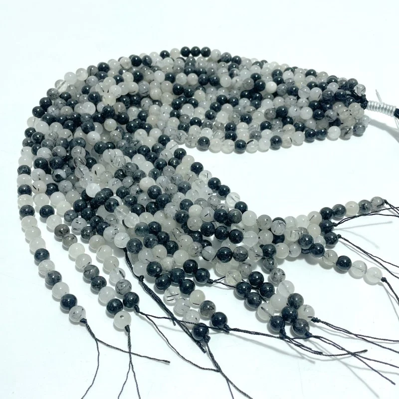 8mm Stripe Beads Bracelets Wholesale Clear Quartz Black Tourmaline Obsidian - Image 4