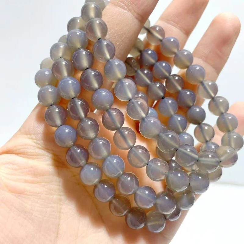 8mm White Agate Grey Agate Bracelets Wholesale - Image 3