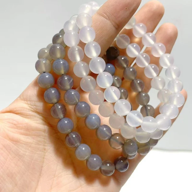 8mm White Agate Grey Agate Bracelets Wholesale - Image 6
