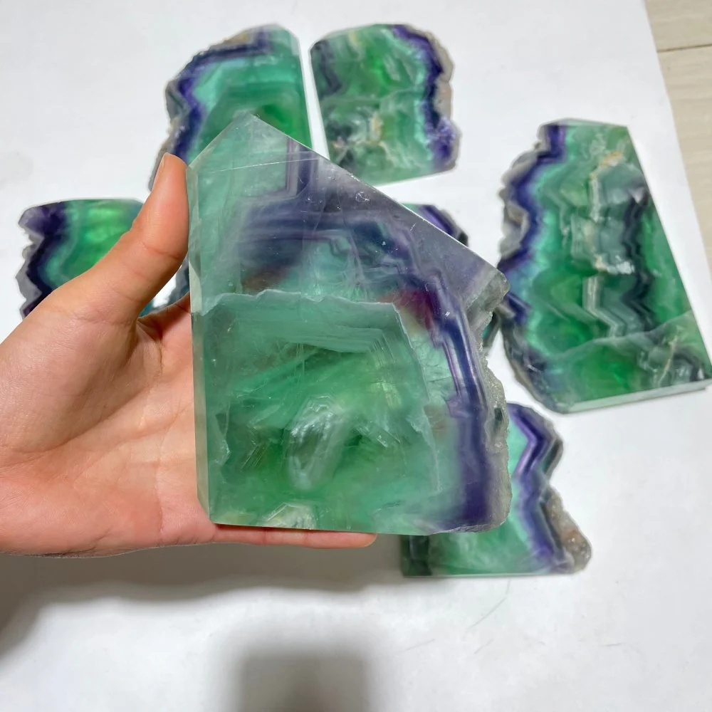 8 Pieces Large Fluorite Tower Points Wholesale - Image 2
