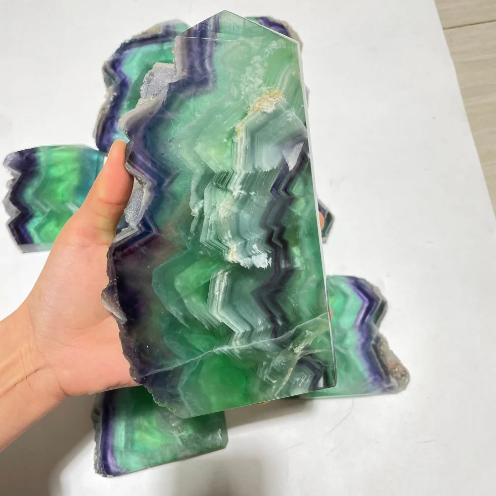 8 Pieces Large Fluorite Tower Points Wholesale - Image 3