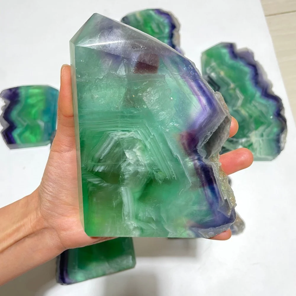 8 Pieces Large Fluorite Tower Points Wholesale - Image 4