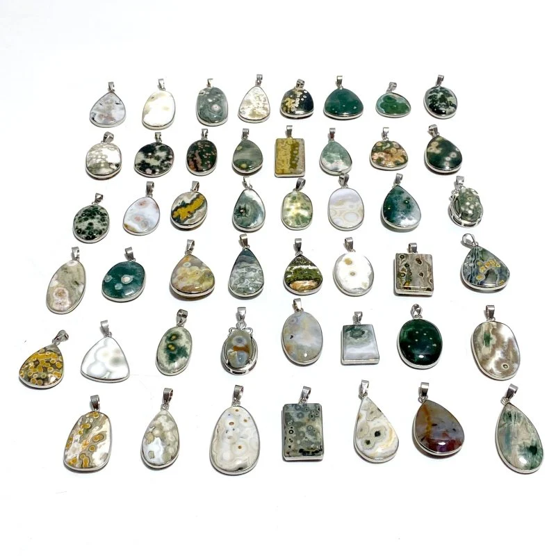 47 Pieces 8th Vein Ocean Japser Pendants