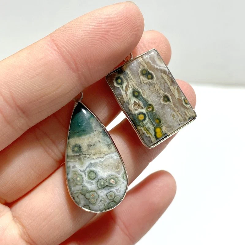 47 Pieces 8th Vein Ocean Japser Pendants - Image 6