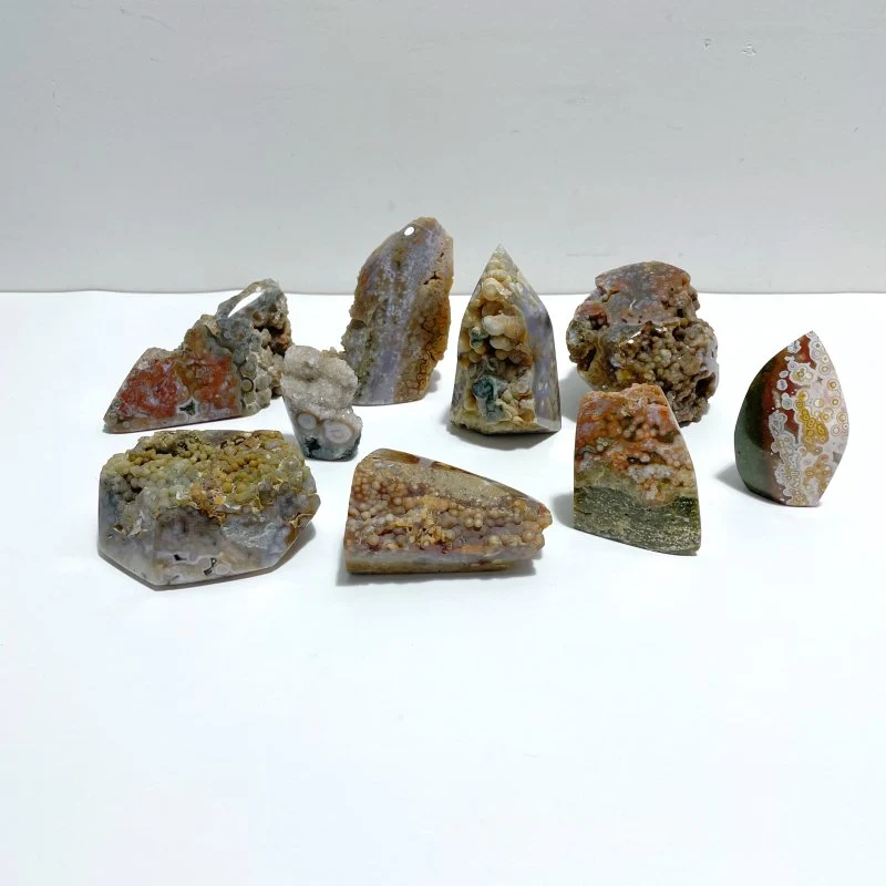 9 Pieces High Quality 8th Vein Ocean Jasper Free Form Raw Side - Image 2