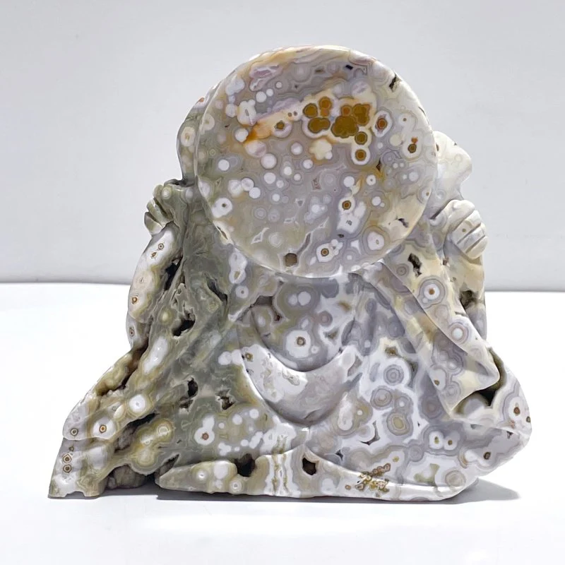 Beautiful 8th Vein Ocean Jasper Ganesha Carving - Image 9