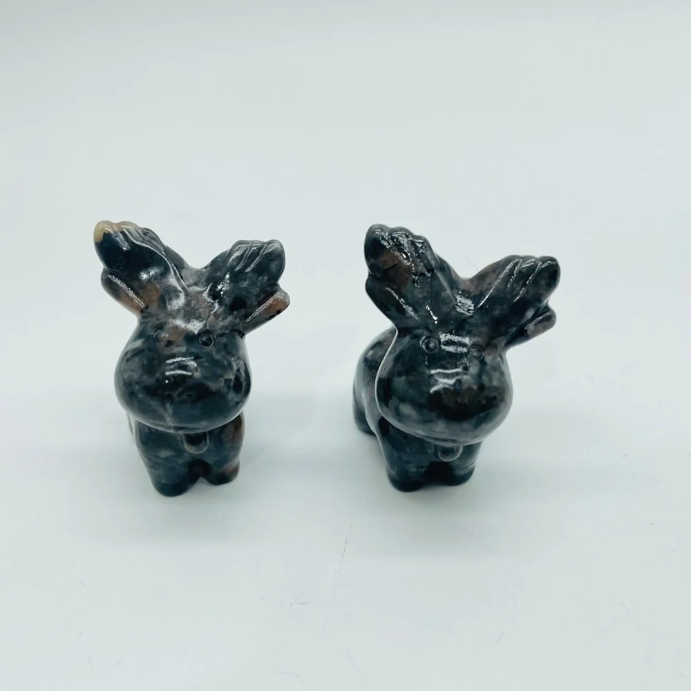 8Types Christmas Moose Carving Crystal Wholesale Lepidolite Pyrite - Image 5
