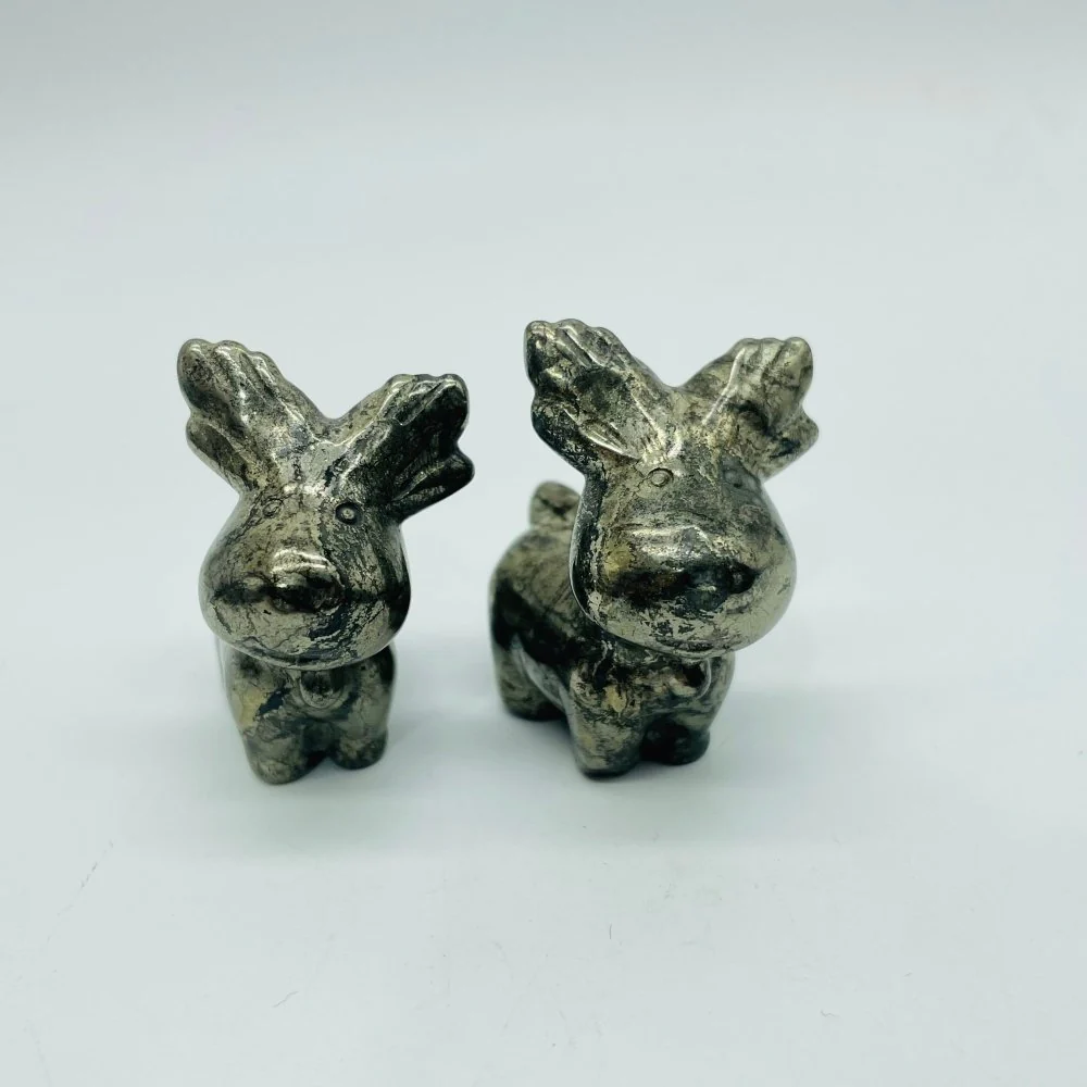 8Types Christmas Moose Carving Crystal Wholesale Lepidolite Pyrite - Image 7