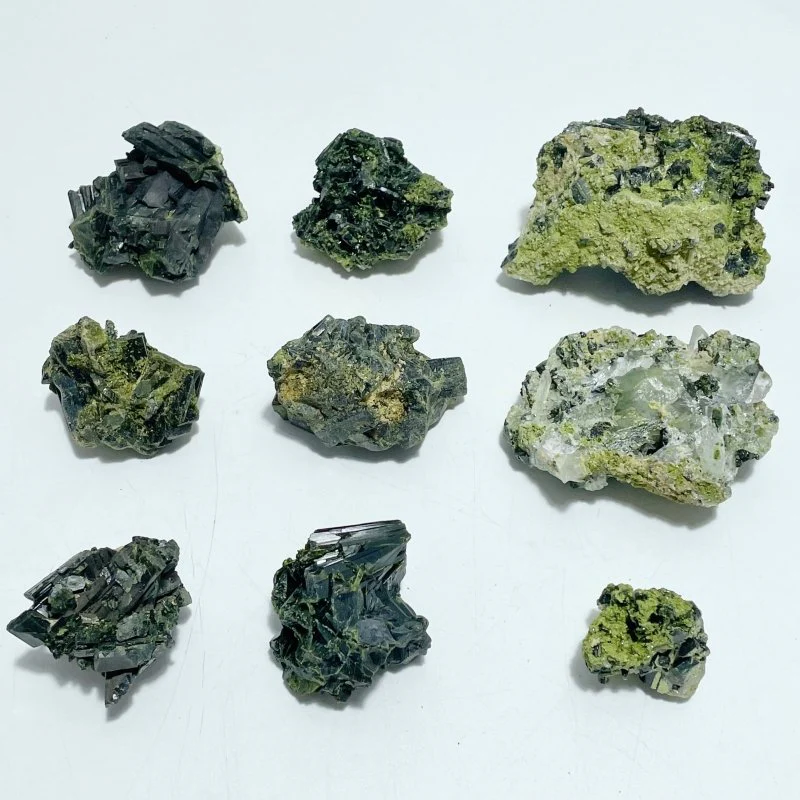 9 Pieces 1.44kg Beautiful Green Tourmaline Specimen