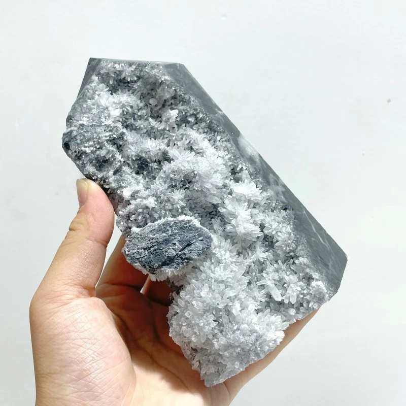 9 Pieces Black Clear Quartz Cluster Raw Side Point Tower - Image 4