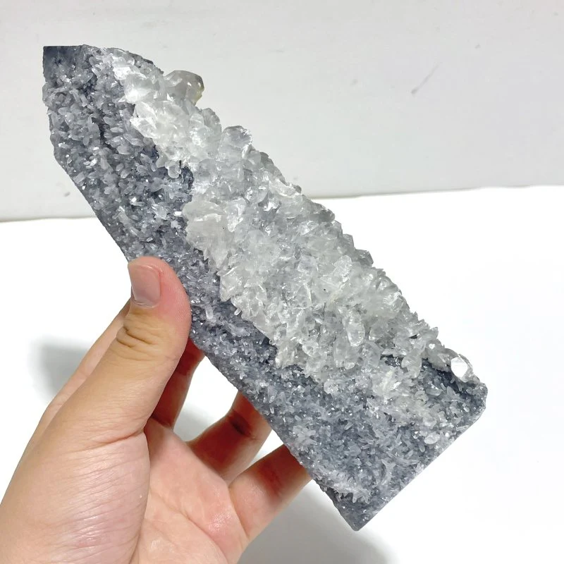 9 Pieces Black Clear Quartz Cluster Raw Side Point Tower - Image 5