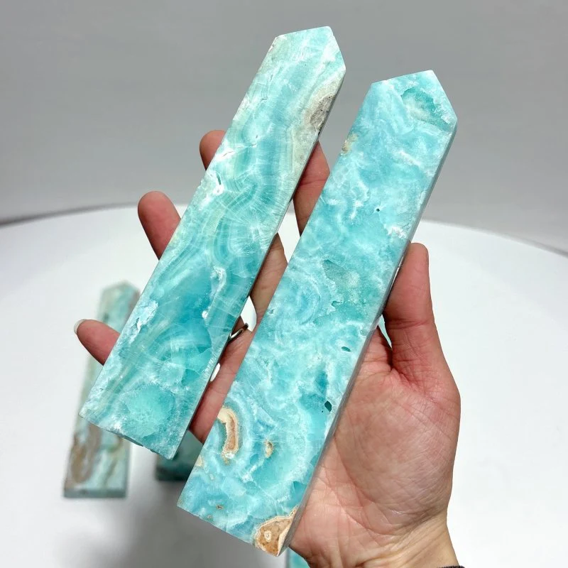 9 Pieces Blue Hemimorphite Four-Sided Tower - Image 5