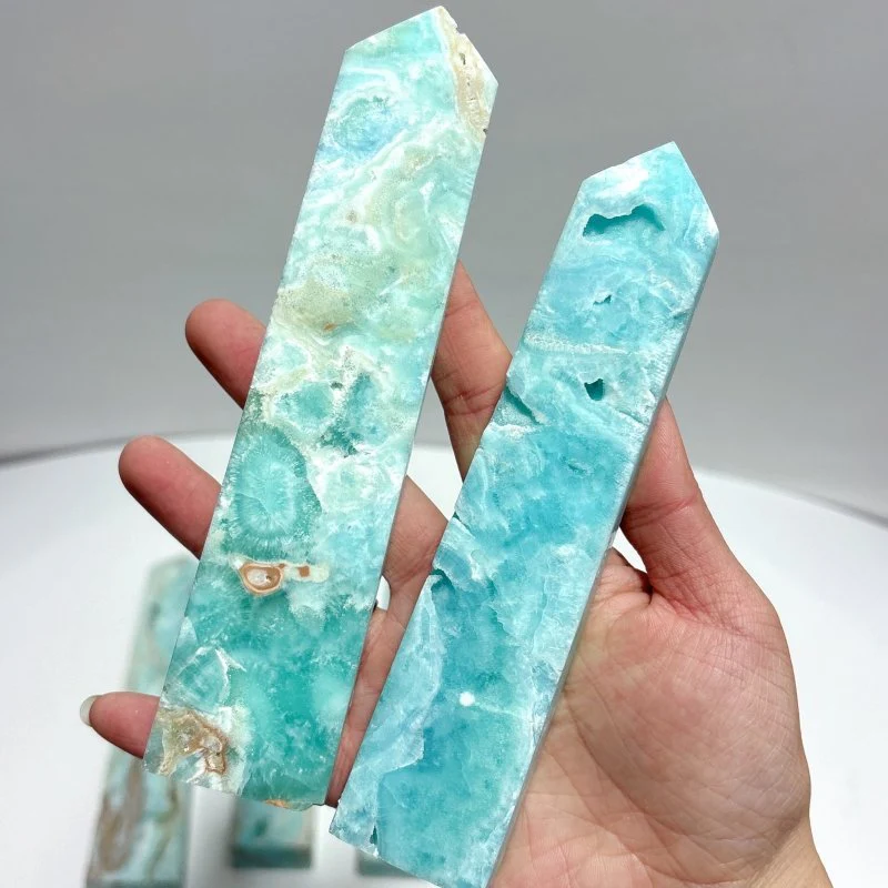 9 Pieces Blue Hemimorphite Four-Sided Tower - Image 6