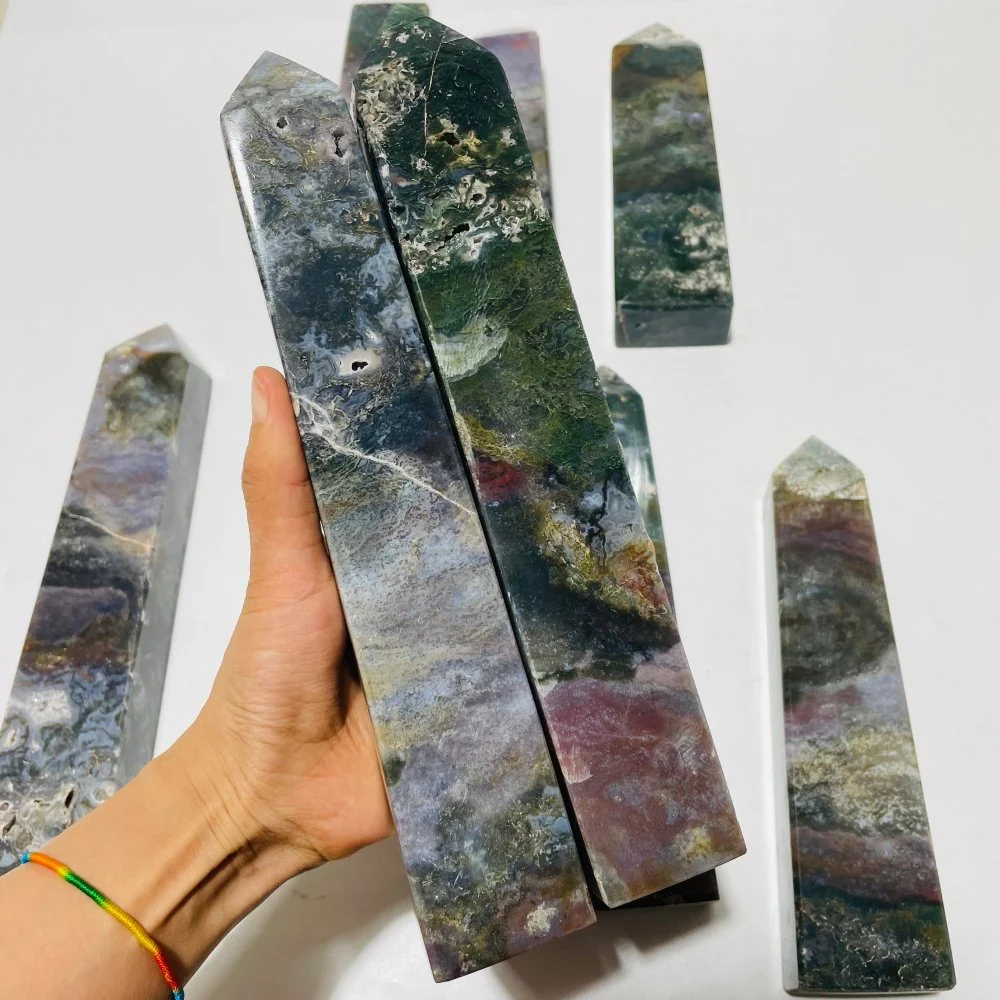 9 Pieces Small Geode Ocean Jasper Tower Points - Image 2