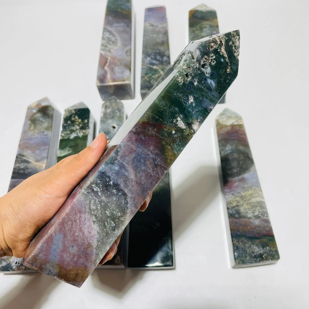 9 Pieces Small Geode Ocean Jasper Tower Points - Image 3