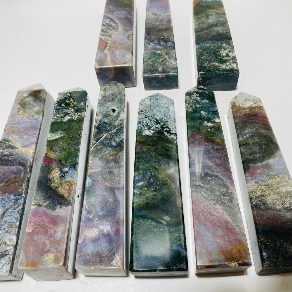 9 Pieces Small Geode Ocean Jasper Tower Points - Image 4
