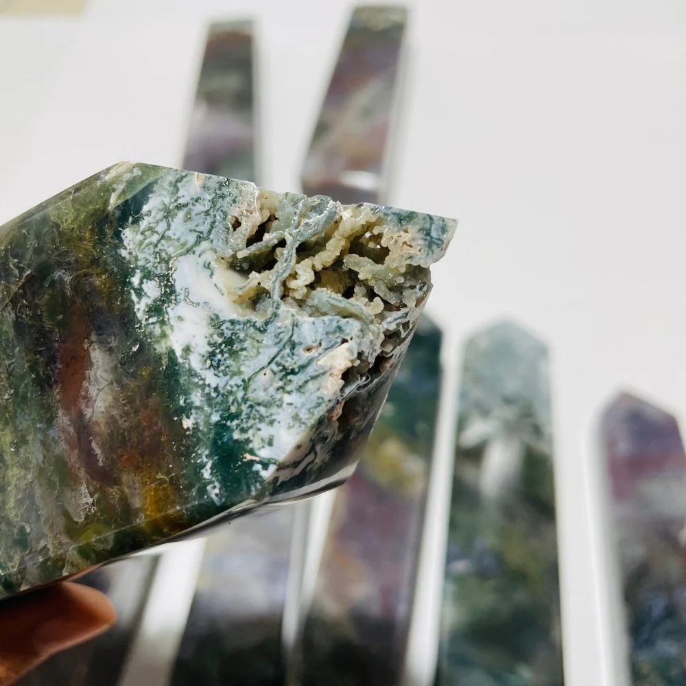 9 Pieces Small Geode Ocean Jasper Tower Points - Image 5