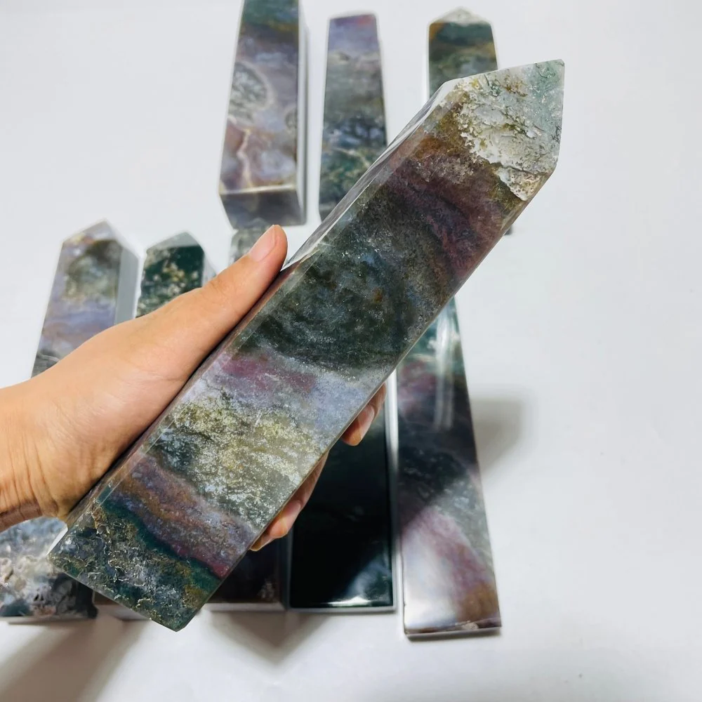 9 Pieces Small Geode Ocean Jasper Tower Points - Image 6
