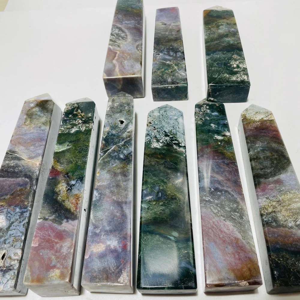 9 Pieces Small Geode Ocean Jasper Tower Points - Image 8