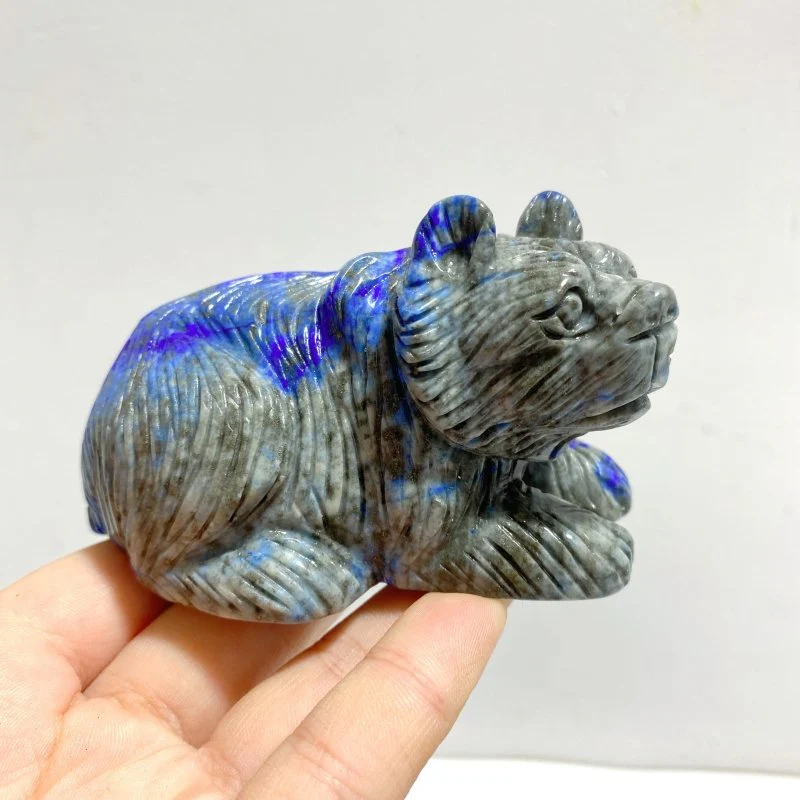 9 Pieces Lapis Lazuli Bears Carving - Image 5