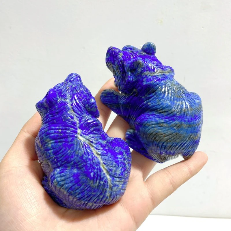 9 Pieces Lapis Lazuli Bears Carving - Image 6