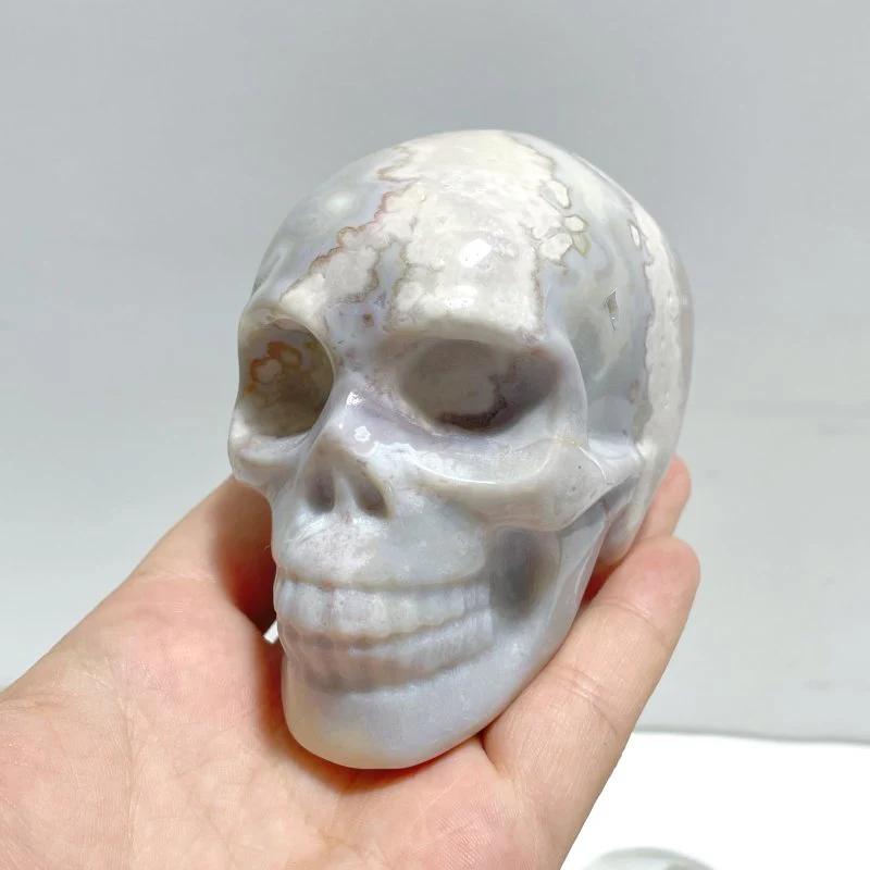 10 Pieces Sakura Flower Agate Skull Carving - Image 6