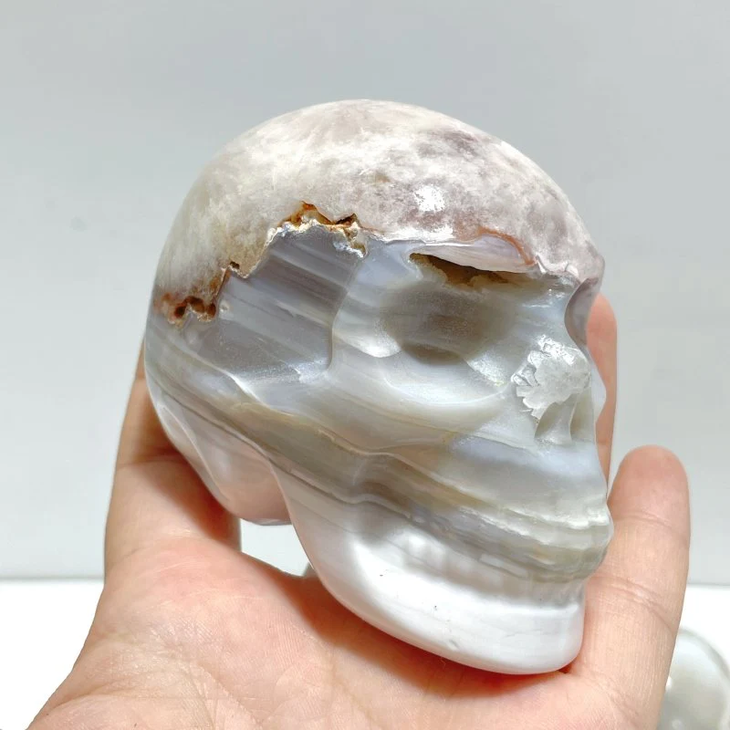 10 Pieces Sakura Flower Agate Skull Carving - Image 8
