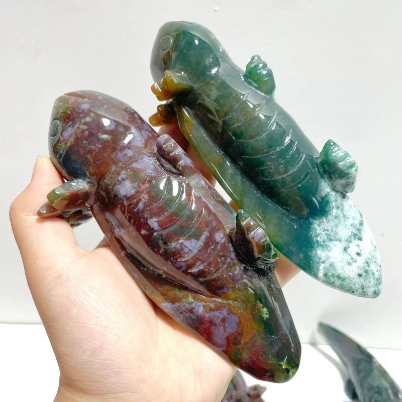 9 Pieces Ocean Jasper Newt Carving - Image 4