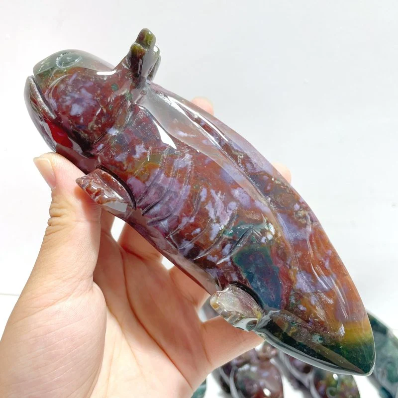 9 Pieces Ocean Jasper Newt Carving - Image 5