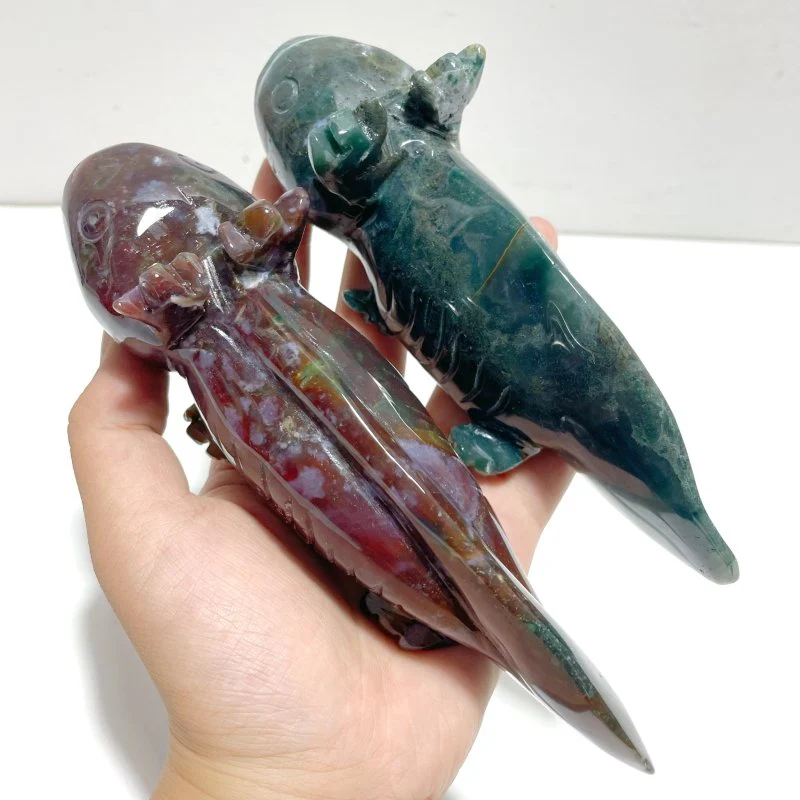 9 Pieces Ocean Jasper Newt Carving - Image 8